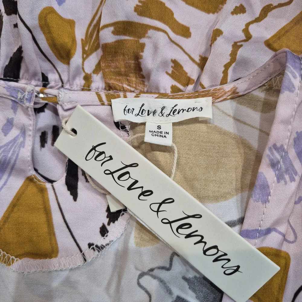 For Love And Lemons Floral Crop Top Size Small - Picture 6 of 6